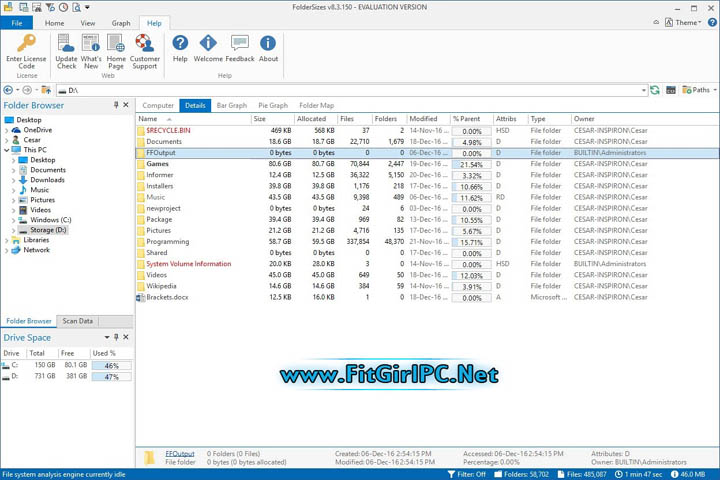Key Metric FolderSizes 9.8.582 Enterprise Software Key Metric FolderSizes 9.8.582 Enterprise Software
