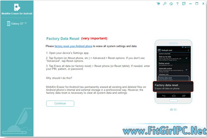 MobiKin Eraser for Android interface screenshot MobiKin Eraser for Android interface screenshot